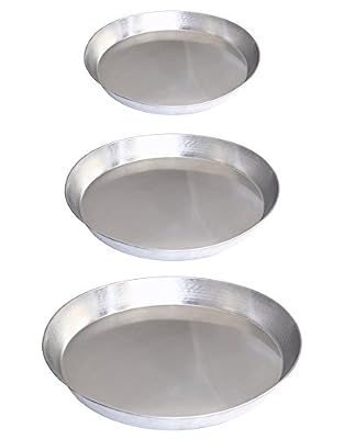 Set of 3 Aluminum Pizza Pans, Assorted Sizes, Tapered Deep, 12", 10", and 8" Sizes