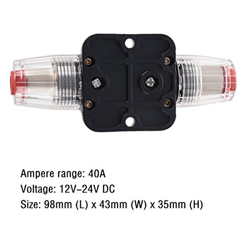 ANJOSHI Fuse Holders 40amp 20A 30A 50A 60A 80A 100A 150A Inline Circuit Breaker for Car Audio and Amps Overload Protection Reset Fuse Inverter 12V-24V DC Replace Fuses
