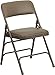 Flash Furniture HERCULES Series Curved Triple Braced & Double Hinged Beige Vinyl Metal Folding Chair