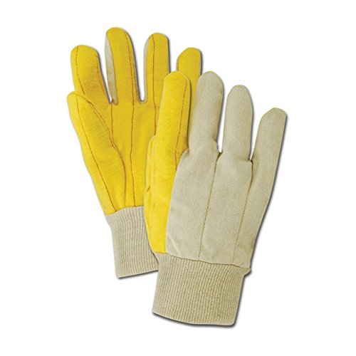 Magid Glove & Safety 64KW Magid MultiMaster 64G 18 oz. Double Palm Gloves with Gauntlet Cuff, Men's (Fits Large), Yellow, Men's (Fits Large) (Pack of 12)