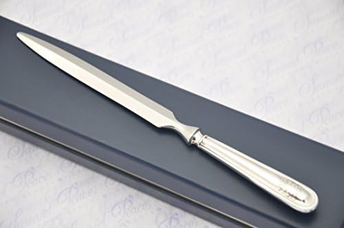 Crest and Bow pattern sterling silver letter opener/paper knife hallmarked Sheffield 1921 pristine condition