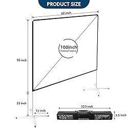 Projector Screen with Stand 100 Inches Wensha