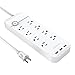 Surge Protector, dodocool Power Strip USB Charging Station with 8 Outlets and 3 USB Ports 1800 Joules 4.92ft Cord ETL Listed LED Indicator On/ Off Switch