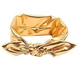 Baishitop Elasticity Wash Gold Baby Girl Headband, Fashion Rabbit Design (Gold)