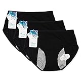 Funcy Women Menstrual Period Protective Panties Leakproof Brief Postpartum Bleeding Underwear(3Black L)