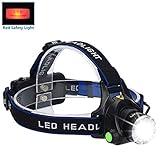 LED Headlamp Flashlight Kit, ANNAN 2000-Lumen Super Bright Headlight with Zoomable Head, Red Safety Light,4 Modes, Waterproof Light for Camping, Biking, 2 Rechargeable Batteries Included