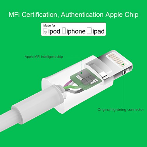 BULL 2 in 1 Apple Lightning and Micro USB Cable, 8 Pin Lightning with MFi Certified, Dual Connector Sync and Charge Cable for iPhone 8 7 6 5 iPad iPod Samsung HTC and More, 3ft White