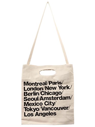 American Apparel Men Cities Print Denim Oversized Tote Size OS Natural