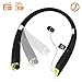 Toughsty Retractable Wireless Stereo Bluetooth Neckband Earbuds for Running Sports MP3 Music Player Earphone with FM Radio and Mic (MT-HSET011)