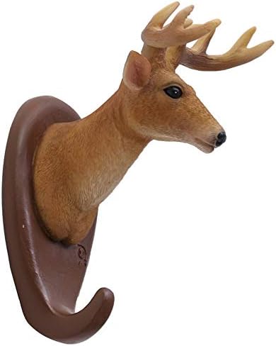 Wall hook Head Decorative Wall Hooks Quality Resin Elk Animal Hanger Wall Mounted Clothes Hat Coat Hook Rack Wall Sculptures Art Craft Decor Cafe Home Ornament For Entryway Hallway Bedroom Bathroom Li
