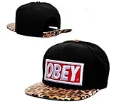 Obey Hat Cap Snapback Leopard Adjustable Black