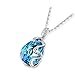 QIANSE Women Necklaces Gifts Venice Dream Ocean Blue Pendant Necklace Made with Crystal, Women Fashion Necklace Jewelry, Christmas Gifts for Her