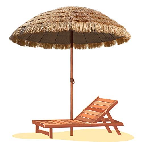 YYQ SHOP Große Rund Sonnenschirm höhenverstellbarer Knickbar Gartenschirm Strohschirm Große Wasserdicht Bastschirm…