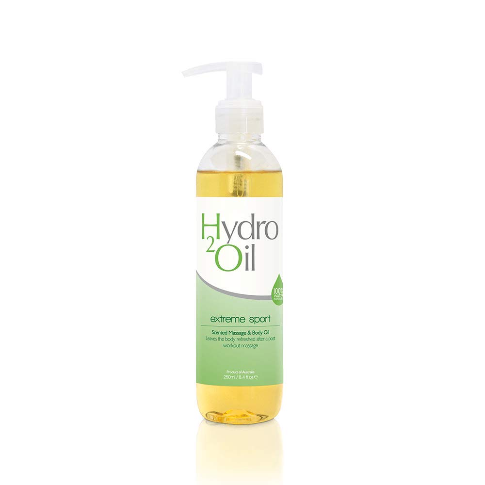 Hydro 2 Oil Extreme Sport Massage Oil 250ml - Water Dispersible Formula with Cooling Essential Oils