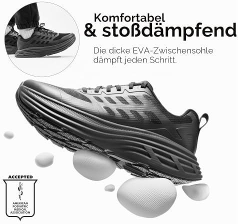 Herren Laufschuhe Running Sneaker Schuhe,Alles Schwarz,40