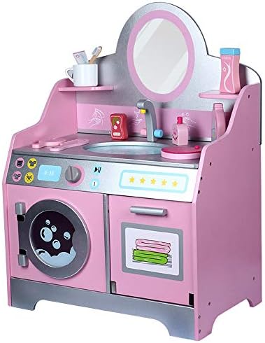 新しい子供用スーツ シミュレーション木製プリンセスドレッシングテーブルバニティテーブルプレイハウスガール収納ジュエリーボックス ピンク