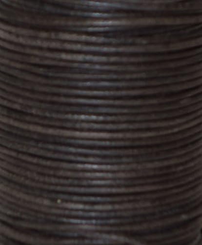 Natural Dye Dark Brown Round Leather Cord 6.0mm x 5m BEST VALUE!