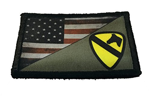 Full Color US Army 1st Cavalry Division Morale Patch | 1st Cav USA Flag Patch by Redheadedtshirts | Army Patches for Your Tactical Gear, Plate Carrier Accessories, hat or Backpack