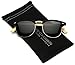 Polarized Classic Semi Rimless Sunglasses with Bamboo Wood Temples (49mm lens)