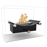Regal Flame Arkon Ventless Indoor Outdoor Fire Pit Tabletop Portable Fire Bowl Pot Bio Ethanol Fireplace in Black - Realistic Clean Burning like Gel Fireplaces, or Propane Firepits