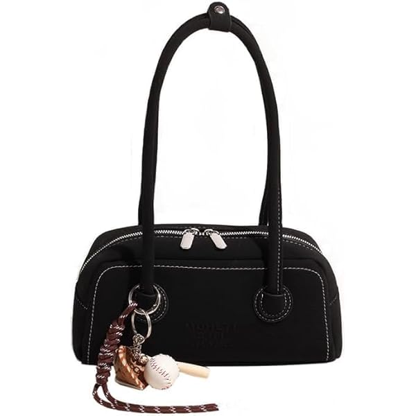 TYATVS Cute Top Handle Handbag Y2k Purse Brown Suede Bag for Women