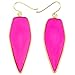 rockcloud Crystal Stone Dangle Earrings Gold Plated,Sword Shape,Pink Howlite Turquoise