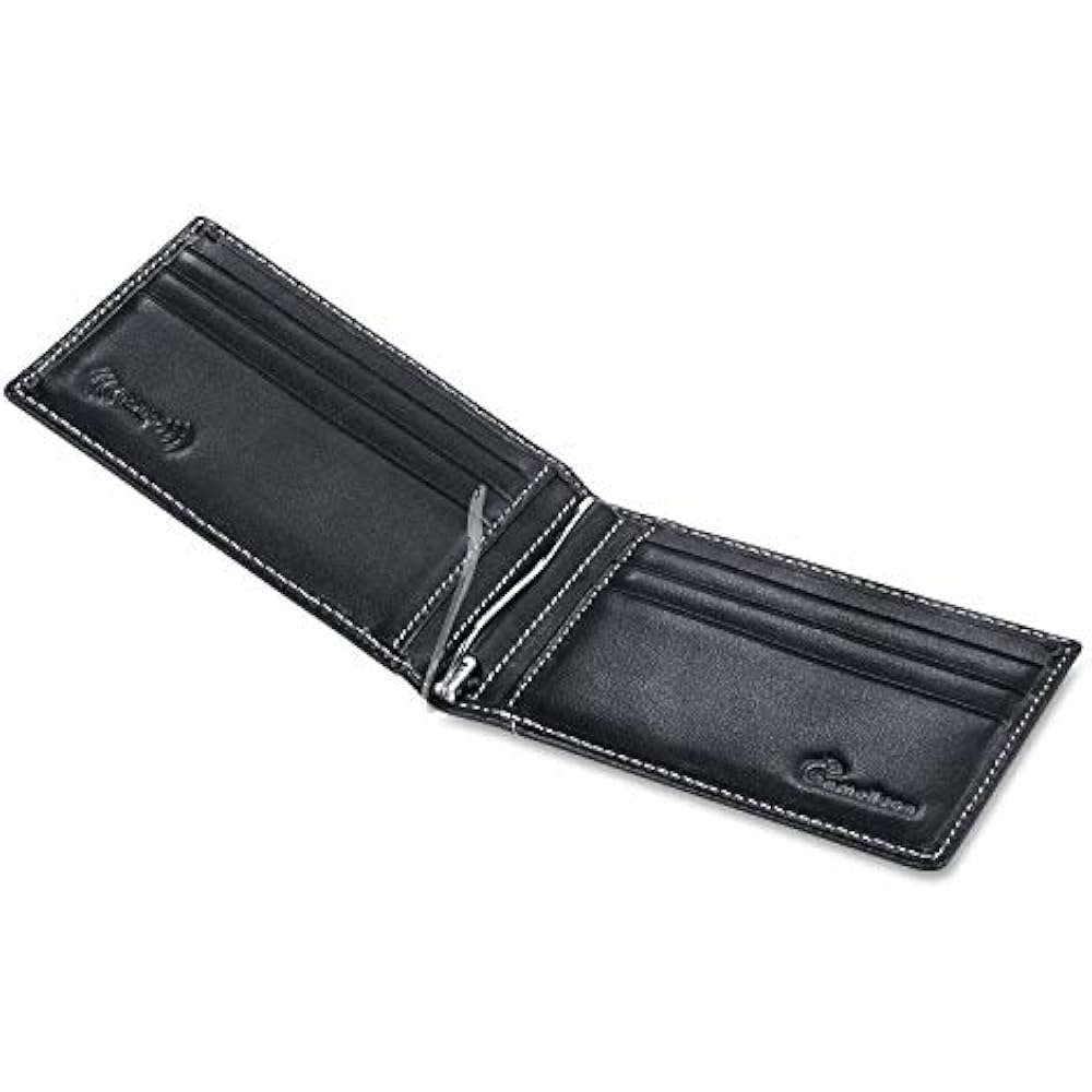 Men's Money Clips RFID Blocking Leather Wallet Front Pocket Bifold