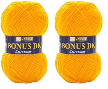 Hayfield Bonus DK Double Knitting, Sunflower (978), 100g by Sirdar (Pack of 2)