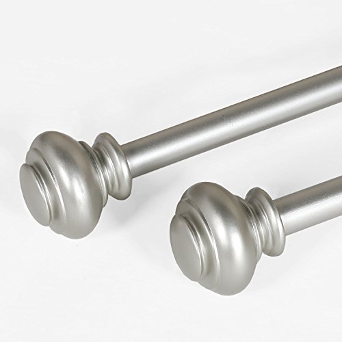 Turquoize 2 Pack Window Curtain Rods for Windows 28 to 48 inch Nickel