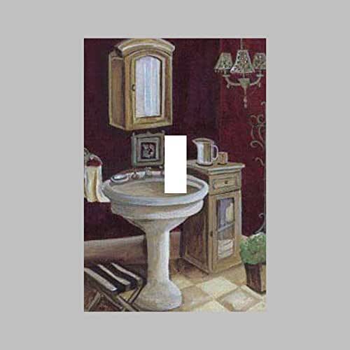 BATH BATHROOM SINGLE Light Switch Plate / Cover Handmade