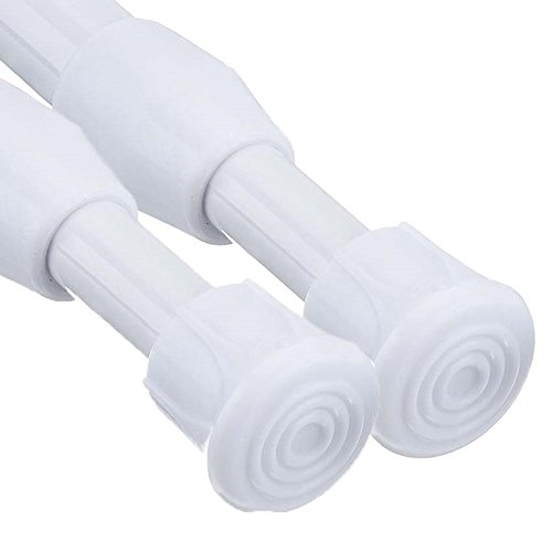 AIZESI 2pcs White Tension Rod 16 to 28 Inch Small Tension Rod Spring