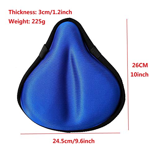 Kamay's Wide Gel Seat Cover Saddle Cushion Silicone Cushion Bicycle Seat Pad Cover Extra Padded Comfort for Exercise Stationary Cruiser or Spinning Cycling Purple (26cmx24.5cm/10x9.6inch)