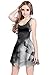 CowCow Black & White Iridescent Sleeveless Skater Dress, Black - M