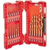 Milwaukee 48-89-4680 18-Piece Shockwave Impact Duty Thunderbolt Titanium Drill Bit Set w/Anti-Walking 135 Degree Angled Tip and Storage Case