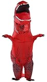 caringgarden Unisex Jurassic T-Rex Inflatable Costume Dinosaur Fancy Dress Red Adult Size