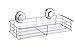 HASKO accessories - Powerful Vacuum Suction Cup Shower Caddy - Basket for Shampoo, Conditioner, Soap - Rustproof Stainless Steel (Chrome)