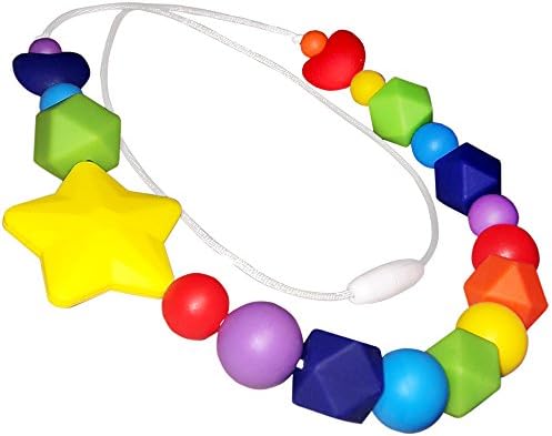 Teething Necklace - Chew Necklace - Sensory Necklace - Teething Beads - Sensory Chew Toys - Chewing Necklace - Silicone Necklace - Organic Teething Necklace - Nursing For Women Kids Babies Baby