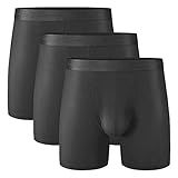 David Archy Men's 3 Pack Ultra Soft Micro Modal Boxer Briefs with Fly (Dark Gray, XL)