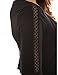 PattyBoutik Women's Henley Lace Inset 3/4 Bell Sleeve Blouse