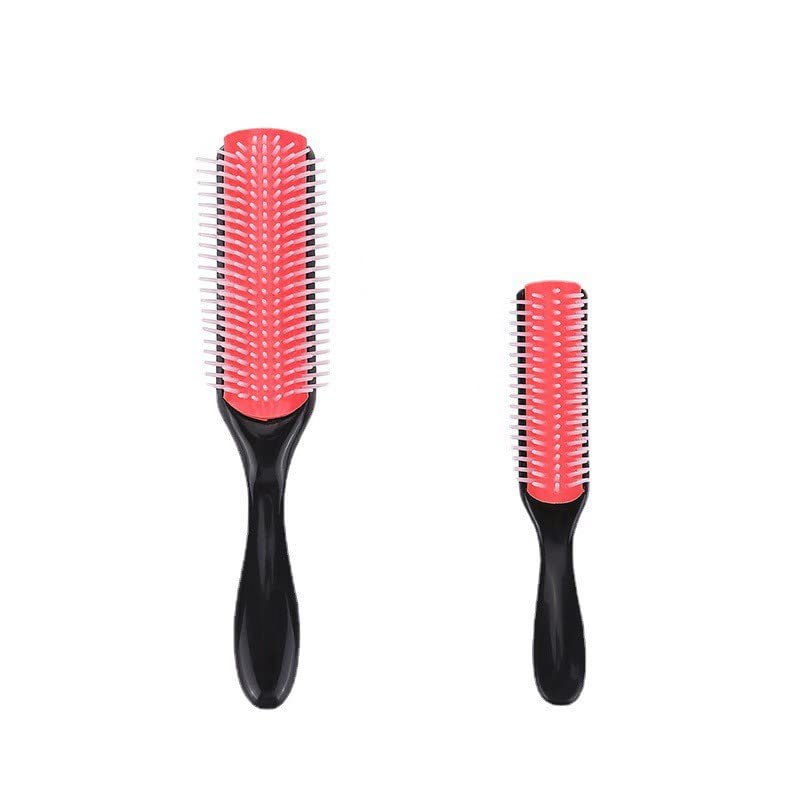 2 Pieces Detangling Brushes for Dry and Wet Hair, Hair Styling Brush Cushion Brush for Scalp, Silicone Scalp, 9 Rows Styling Brush for Blow-Drying