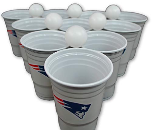 NFL Fan Shop Beer Pong Set. Rep Your Favorite Team with the Classic Game of Beer Pong at home or at the Tailgate Party - Comes with 22 Cups and 6 Ping Pong Balls (New England Patriots)