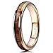 THREE KEYS JEWELRY 4mm 6mm 8mm Tungsten Wedding Ring Domed with Real Koa Wood Inlay Silver Band/Customized Ring