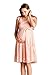 LaClef Maternity Floral Lace Baby Shower Party Cocktail Dress with Satin Waist (Small, Peach)