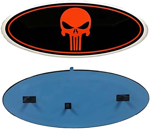 2005-2007 Ford F250/F350 Super Duty ORANGE PUNISHER Oval 9" X 3.5" Front Grille Replacement Badge Emblem Medallion Name Plate