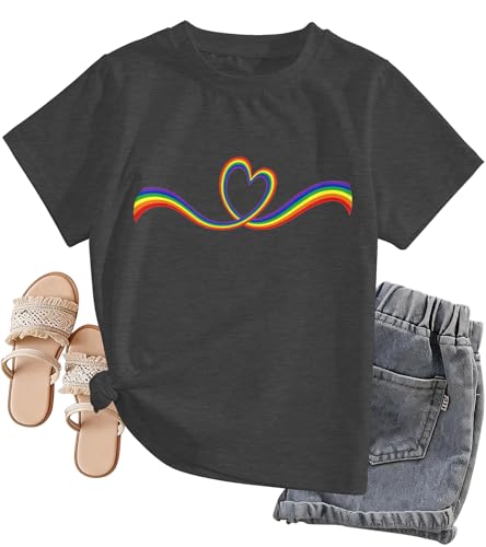 Pride Shirt for Women - Rainbow LGBTQ Equality Heart Graphic Tee Short Sleeve Summer Top at Amazon
