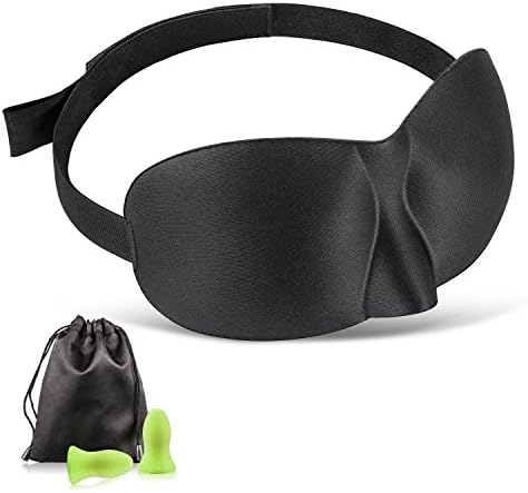 SLDHR 3D Comfortable Sleep Mask 100% Silk | Super Soft Eyes Sleeping Goggles | Perfect for Travelling, Nap, Mediation or Yoga, with Ear Plugs, Portable Case