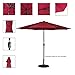 Sundale Outdoor 10 Feet Aluminum Market Umbrella Table Umbrella with Crank and Auto Tilt for Patio, Garden, Deck, Backyard, Pool, 8 Alu. Ribs, 100% Polyester Canopy (Burgundy)