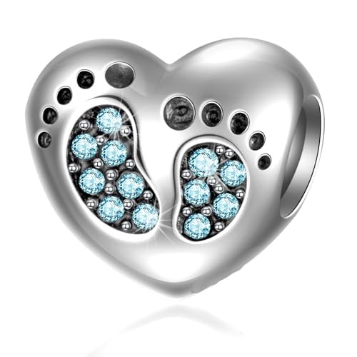 March Baby Footprints Charms