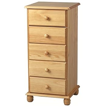 Tall And Slim 5 Drawer Narrow Chest Comes In An Antique Pine