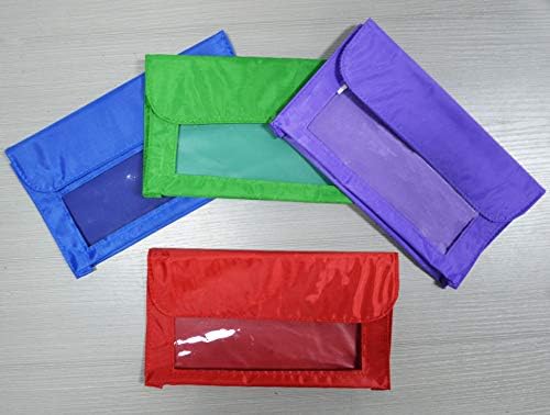 VNOM Magnetic Storage Pockets, Magnetic Pen Bag Tool Bag Blackboard Wall Storage Bag Whiteboard Pen/Wipe Storage Bag Holder Slot Transparent, with Display Window, 9.5 x 1.5 x 5.5 Inches, Pack of 4